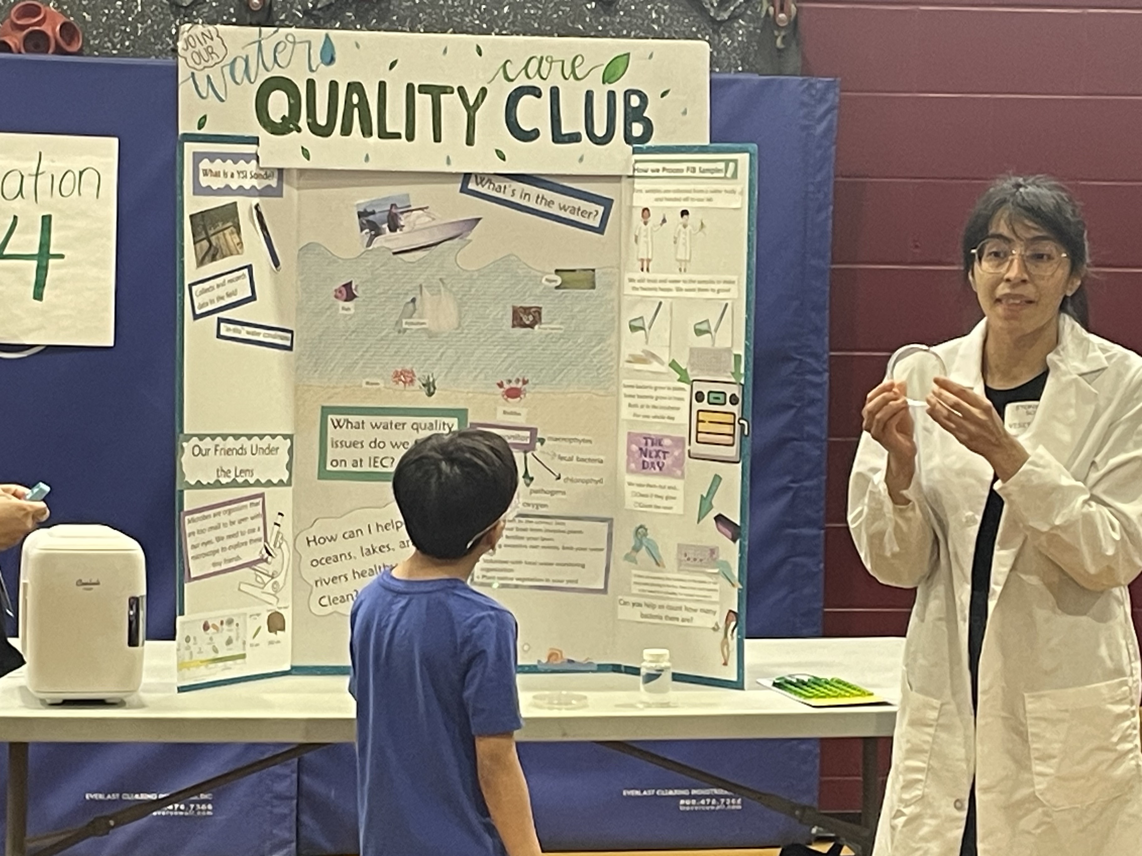 Environmental analyst presents at career fair